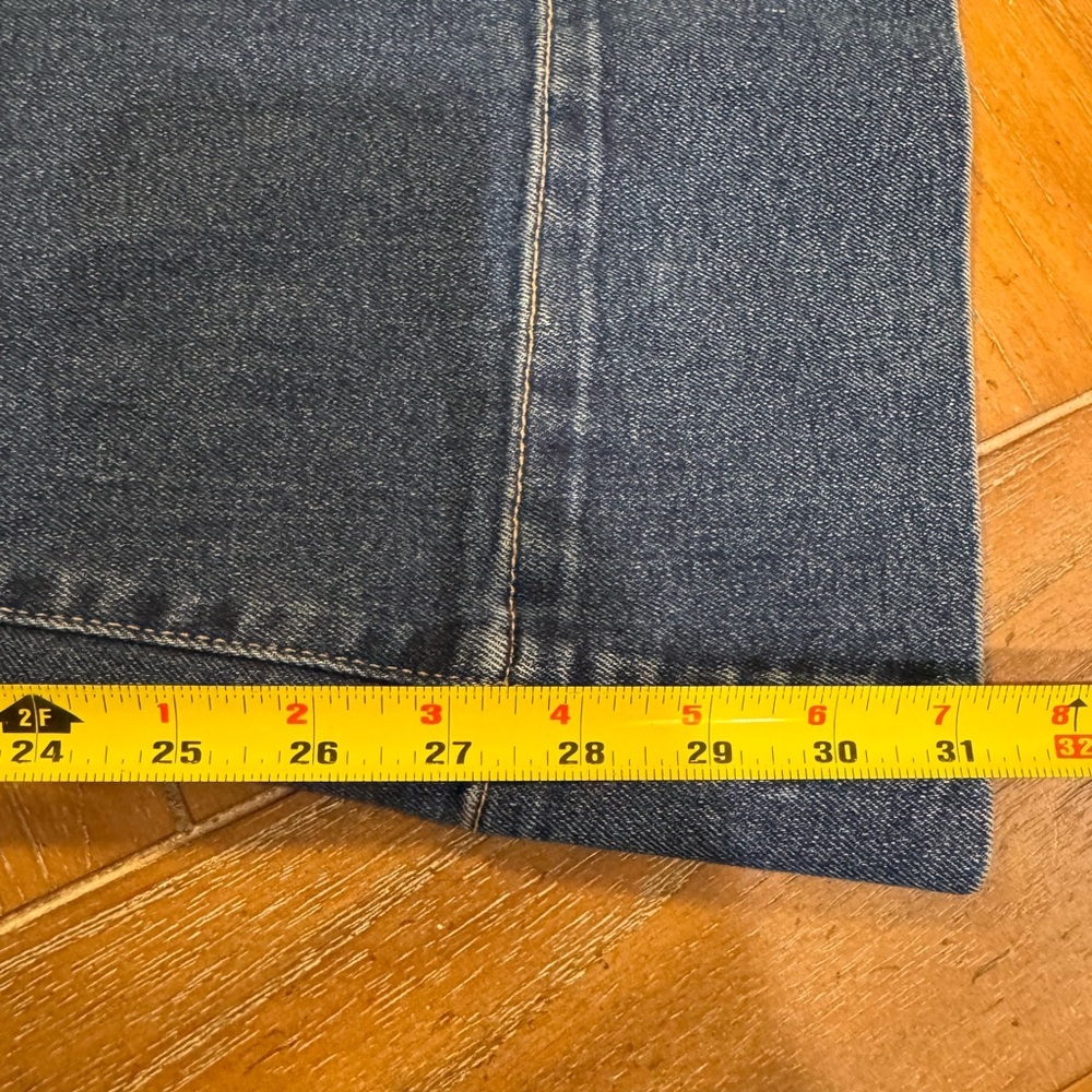 Lane Bryant Dark Indigo High-Rise Button-Front Mid Rise Flare Jeans - Picture 6 of 8